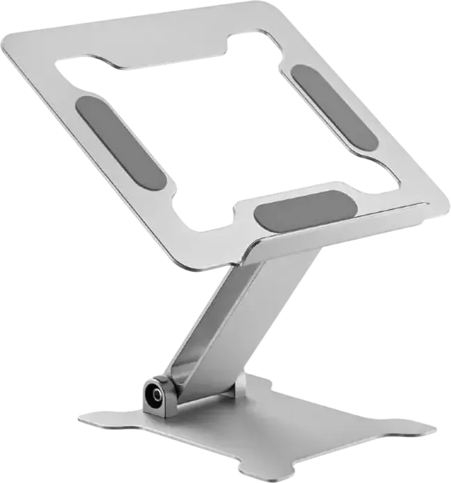 Gembird NBS-D1-03 Foldable Aluminum Notebook Riser Stand for Laptops up to 15.6", Silver, Stepless Height Adjustment, Ventilation Design