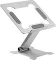 Gembird NBS-D1-03 Foldable Aluminum Notebook Riser Stand for Laptops up to 15.6", Silver, Stepless Height Adjustment, Ventilation Design