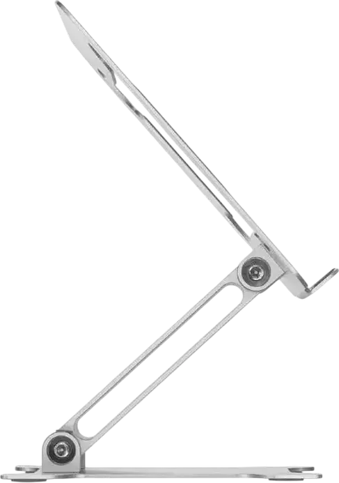 Gembird NBS-D1-03 Foldable Aluminum Notebook Riser Stand for Laptops up to 15.6", Silver, Stepless Height Adjustment, Ventilation Design
