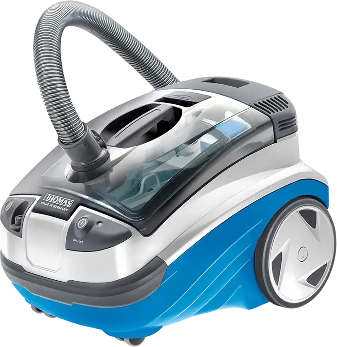 Пылесос для сухой и влажной уборки Thomas Aquatic Stealth 788609, 1700 Вт, Аквафильтр и HEPA 13, насадка Aqua Stealth для паркета, бак 2.4 л, синий/белый