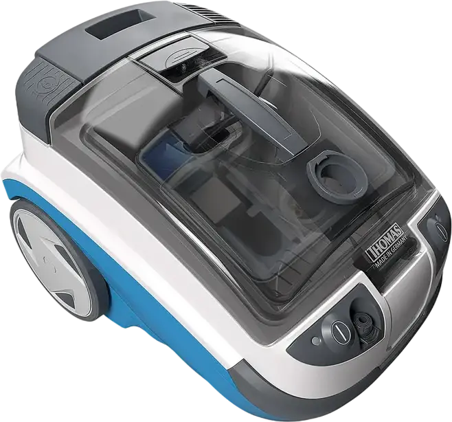 Пылесос для сухой и влажной уборки Thomas Aquatic Stealth 788609, 1700 Вт, Аквафильтр и HEPA 13, насадка Aqua Stealth для паркета, бак 2.4 л, синий/белый