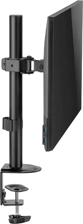Suport Monitor Single Gembird MA-D1-02, Montare pe Birou pentru Ecrane 17-32 inch, VESA 75x75 100x100, Capacitate 9kg, Reglabil, Negru, Otel