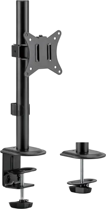 Suport Monitor Single Gembird MA-D1-02, Montare pe Birou pentru Ecrane 17-32 inch, VESA 75x75 100x100, Capacitate 9kg, Reglabil, Negru, Otel