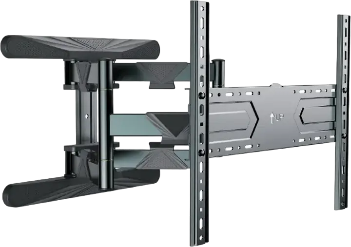 Gembird WM-80ST-01 Full-Motion Double Arm TV Wall Mount, 40-80 inch, VESA 100x100 to 600x400 mm, Max Load 50 kg, Steel, Black, Tilt -3/+7 deg, Swivel 50 deg