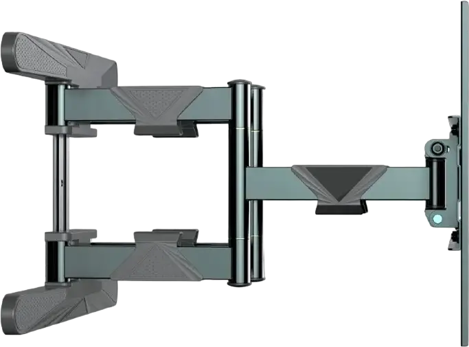 Gembird WM-80ST-01 Full-Motion Double Arm TV Wall Mount, 40-80 inch, VESA 100x100 to 600x400 mm, Max Load 50 kg, Steel, Black, Tilt -3/+7 deg, Swivel 50 deg