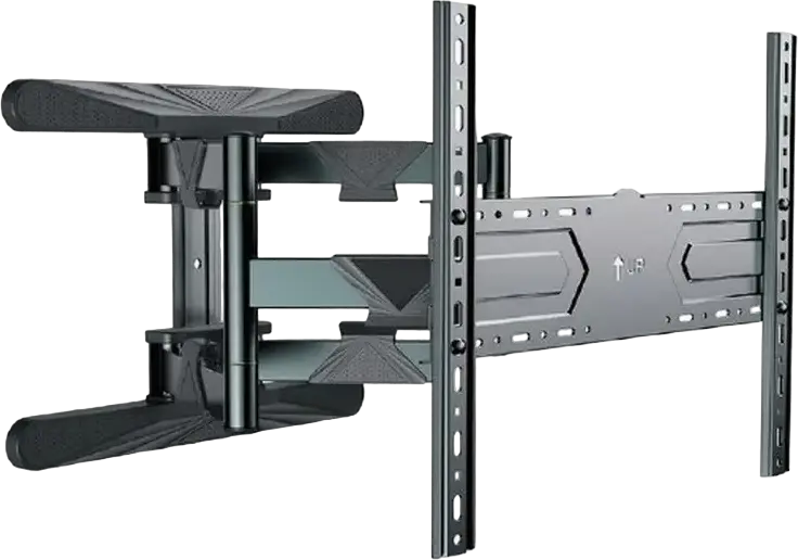 Gembird WM-80ST-01 Full-Motion Double Arm TV Wall Mount, 40-80 inch, VESA 100x100 to 600x400 mm, Max Load 50 kg, Steel, Black, Tilt -3/+7 deg, Swivel 50 deg