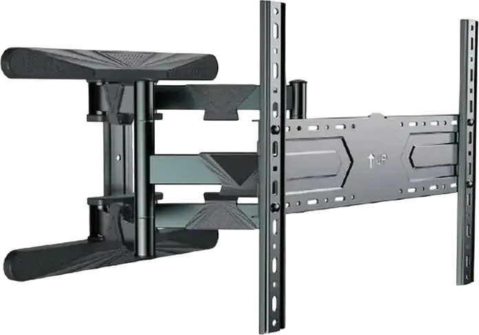 Gembird WM-80ST-01 Full-Motion Double Arm TV Wall Mount, 40-80 inch, VESA 100x100 to 600x400 mm, Max Load 50 kg, Steel, Black, Tilt -3/+7 deg, Swivel 50 deg