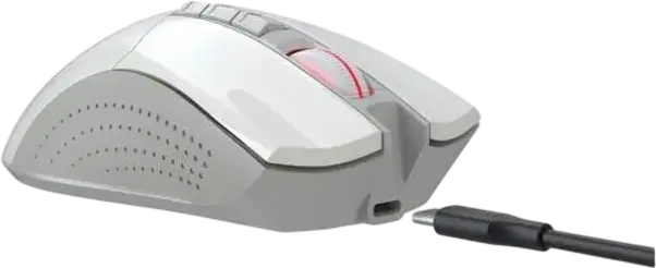 Mouse Gaming Wireless Bloody R90 Plus, Senzor BC3332-S, 5000 CPI, 8 Butoane Programabile, 2.4 GHz, Metal X'Glide Armor Boot, Reincarcabil, Alb