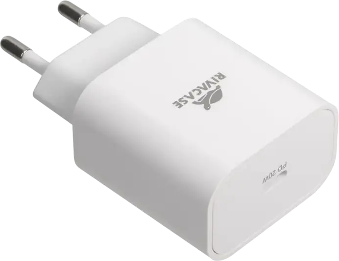 Incarcator de perete Rivacase PS4101 20W USB-C, Incarcare Rapida PD 3.0 si QC 3.0, Priza EU, Plastic ABS, Alb