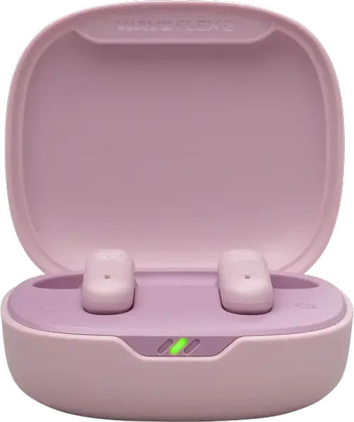 JBL Wave Flex 2 True Wireless Earbuds, Pink, TWS Stick-Open Design, JBL Pure Bass Sound, Smart Ambient Technology, Hands-Free Calls, USB-C Charging