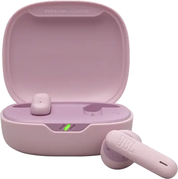 JBL Wave Flex 2 True Wireless Earbuds, Pink, TWS Stick-Open Design, JBL Pure Bass Sound, Smart Ambient Technology, Hands-Free Calls, USB-C Charging