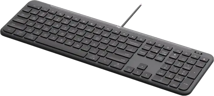 Logitech Signature Slim MK620 Wired Business Combo, Low-Profile Scissor Keyboard with AI Key, Precision Optical Mouse with SmartWheel, Graphite