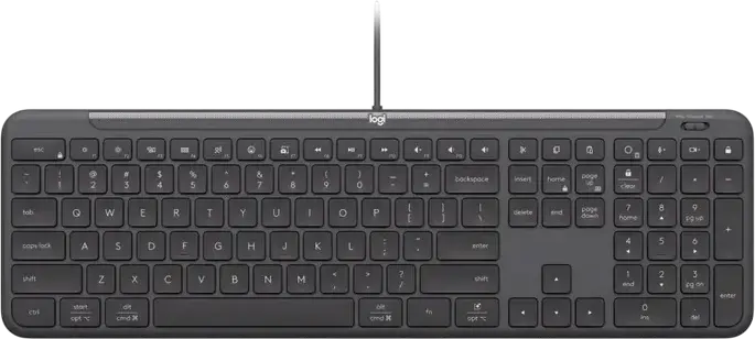 Logitech Signature Slim MK620 Wired Business Combo, Low-Profile Scissor Keyboard with AI Key, Precision Optical Mouse with SmartWheel, Graphite