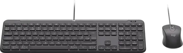 Logitech Signature Slim MK620 Wired Business Combo, Low-Profile Scissor Keyboard with AI Key, Precision Optical Mouse with SmartWheel, Graphite