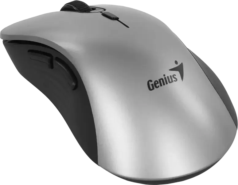 Genius KM-8216S Wireless AI Copilot Silent Keyboard and Mouse Combo, 2.4GHz RF USB-A, Membrane Chocolate Keys, Ergo 8100S AI Optical Mouse 1600 DPI, Black