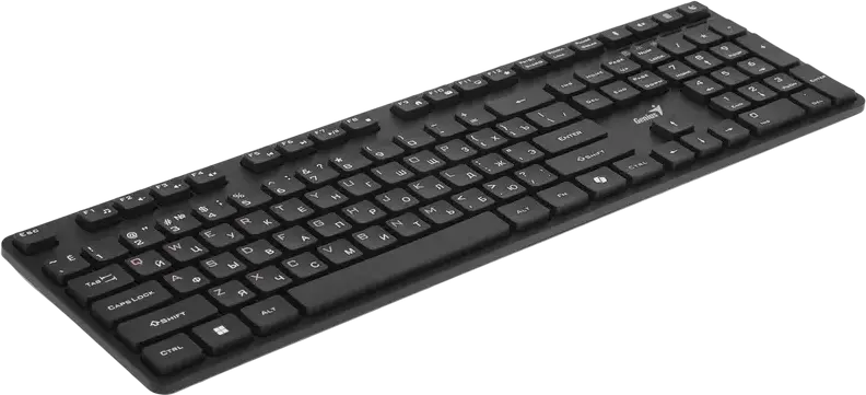 Genius KM-8216S Wireless AI Copilot Silent Keyboard and Mouse Combo, 2.4GHz RF USB-A, Membrane Chocolate Keys, Ergo 8100S AI Optical Mouse 1600 DPI, Black