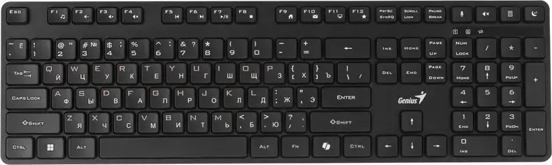 Genius KM-8216S Wireless AI Copilot Silent Keyboard and Mouse Combo, 2.4GHz RF USB-A, Membrane Chocolate Keys, Ergo 8100S AI Optical Mouse 1600 DPI, Black