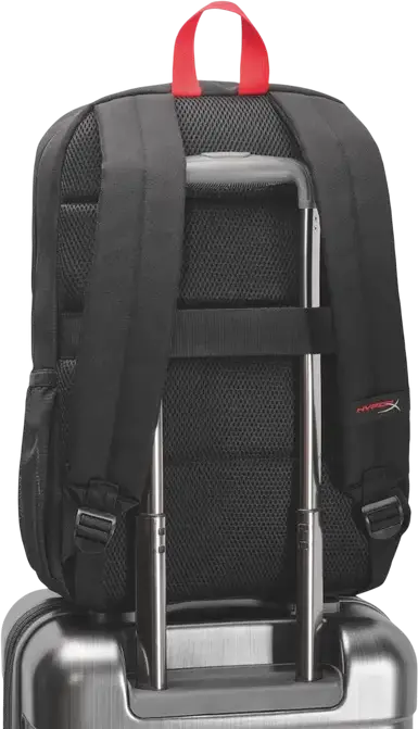 HyperX Delta Gaming Backpack, 17.8L Capacity, Fits 16-inch Laptops, Weather-Resistant Recycled 600D Polyester, Padded Straps & Trolley Strap, Black