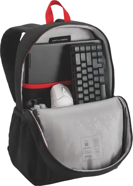 HyperX Delta Gaming Backpack, 17.8L Capacity, Fits 16-inch Laptops, Weather-Resistant Recycled 600D Polyester, Padded Straps & Trolley Strap, Black