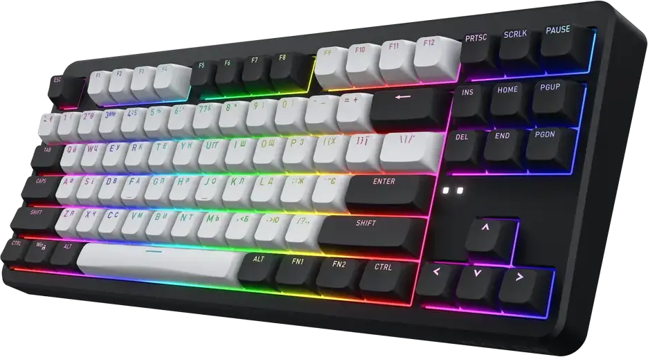 Механическая клавиатура HATOR Rockfall 3 TKL Wireless, переключатели HATOR Aurum Orange Linear, Gasket Mount, Hot-swap, PBT-кейкапы, RGB, 2.4ГГц/BT/USB-C