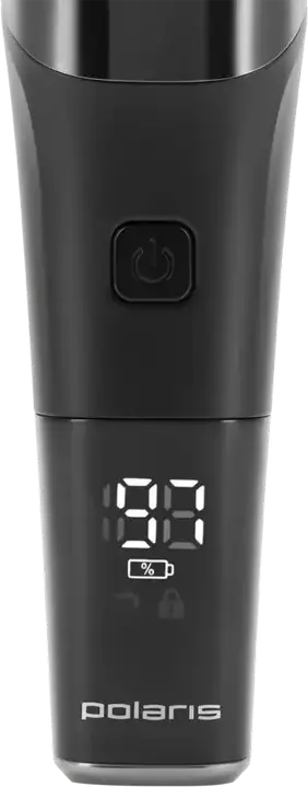 Polaris PMR0308RC Electric Rotary Shaver, 3 5D Flexible Heads, Wet & Dry, Li-Ion Battery, 140 min Runtime, Digital Display, Black