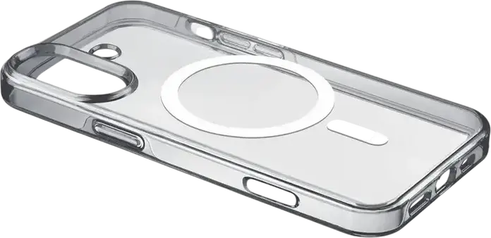 Husa Cellularline Gloss Mag pentru iPhone 16, Transparenta TPU si Policarbonat, Compatibila MagSafe, Protectie Militara contra Shockurilor, Antibacteriana, GLOSSMAGIPH16T