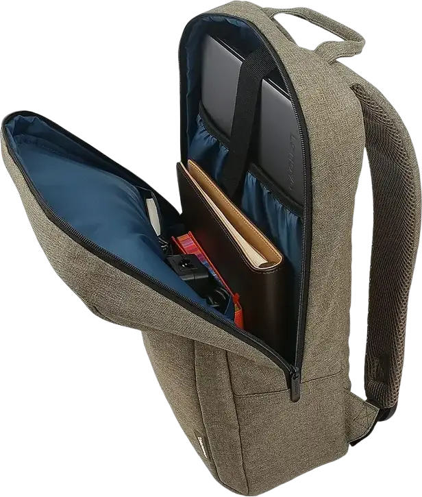 Lenovo B210 Laptop Backpack for 15.6 inch Laptops, Water-Repellent Polyester, Padded Interior and Quilted Back Panel, Grey