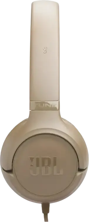 JBL Tune 530 On-Ear Closed-Back Wired Headphones, Dynamic Driver, Integrated In-Line Microphone, Foldable Design, JBL Pure Bass Sound, Beige