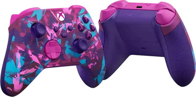 Controller Wireless Microsoft Xbox Heart Breaker Special Edition pentru Xbox Series X|S, Xbox One, PC, Android, iOS - Design Translucid Roz Violet Albastru