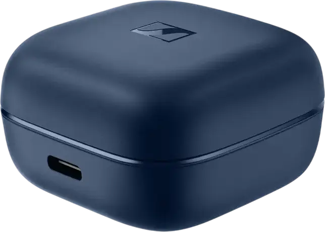 Casca Sennheiser Accentum True Wireless (TWS), Albastru, Bluetooth 5.3, ANC, Mod Transparență, aptX, IP54, Multipoint, Auracast, Baterie 28h, Încărcare USB-C