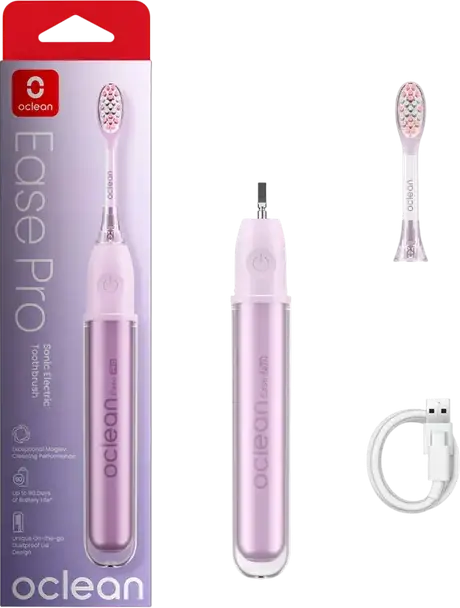 Oclean Ease Pro Sonic Electric Toothbrush, Maglev Motor 72,000 osc/min, 5 Brushing Modes, 90-Day Battery, USB-C, IPX7 Waterproof, Travel Lid