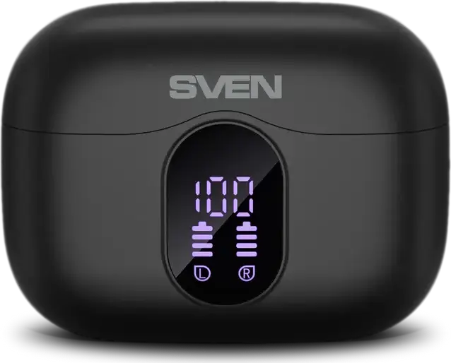 SVEN E-315B TWS In-Ear Earbuds, Bluetooth 5.4, ANC Active Noise Cancellation, 13mm Drivers, IPX4 Water Resistant, 26h Total Playtime, USB-C, Black