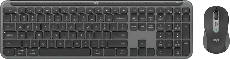 Logitech Signature Slim MK950 Wireless Combo, K950 Full-Size Keyboard and M750 Mouse, Logi Bolt & Bluetooth, Multi-OS, Easy-Switch 3 Devices, Graphite