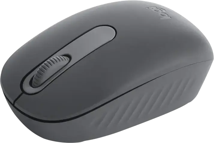 Mouse Wireless Logitech M196 Bluetooth, Grafit, 1000 DPI, Design Compact Ambidextru, Plastic Reciclat, Baterie până la 12 Luni, Dimensiuni 100x60x38mm, 76g