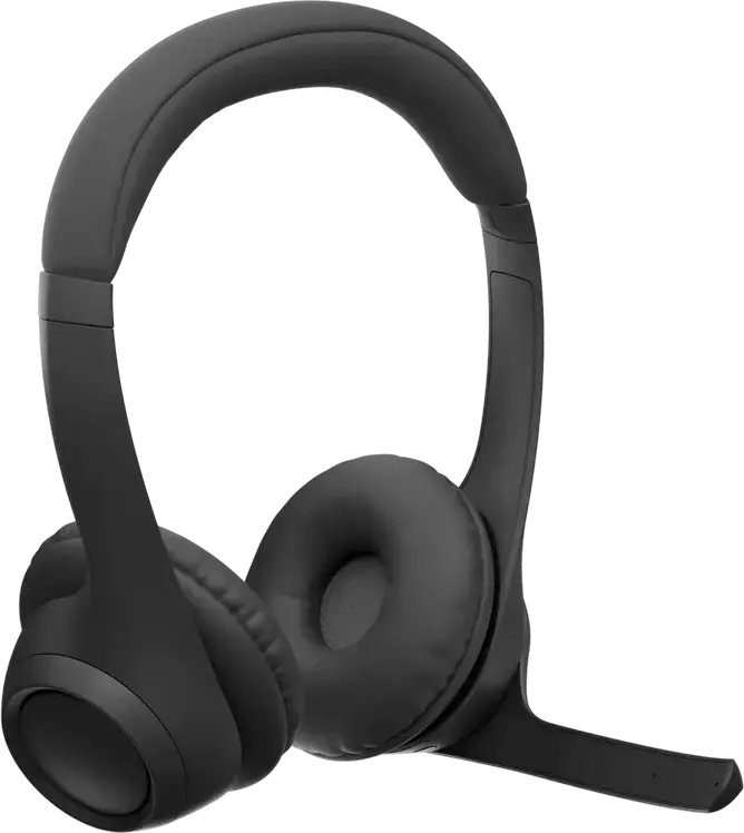 Logitech Zone 300 Wireless Bluetooth 5.3 Headset, Black, Dual Beamforming Noise-Canceling Microphones, 16h Talk Time, 30mm Drivers, Ultra-Lightweight