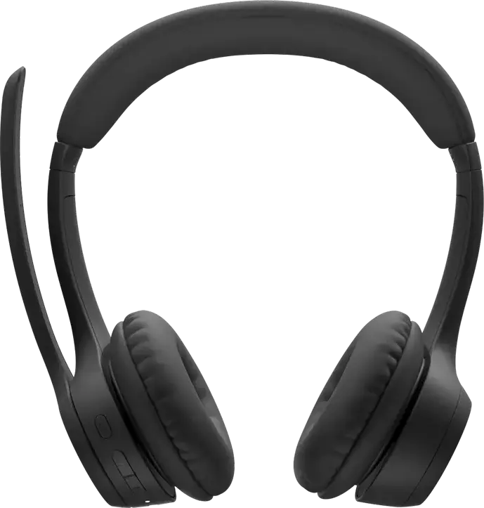 Logitech Zone 300 Wireless Bluetooth 5.3 Headset, Black, Dual Beamforming Noise-Canceling Microphones, 16h Talk Time, 30mm Drivers, Ultra-Lightweight