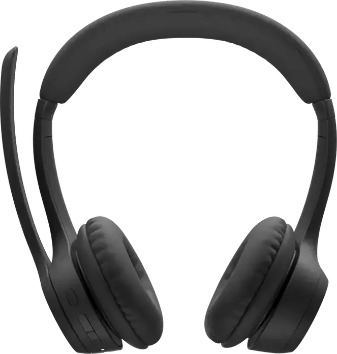 Logitech Zone 300 Wireless Bluetooth 5.3 Headset, Black, Dual Beamforming Noise-Canceling Microphones, 16h Talk Time, 30mm Drivers, Ultra-Lightweight