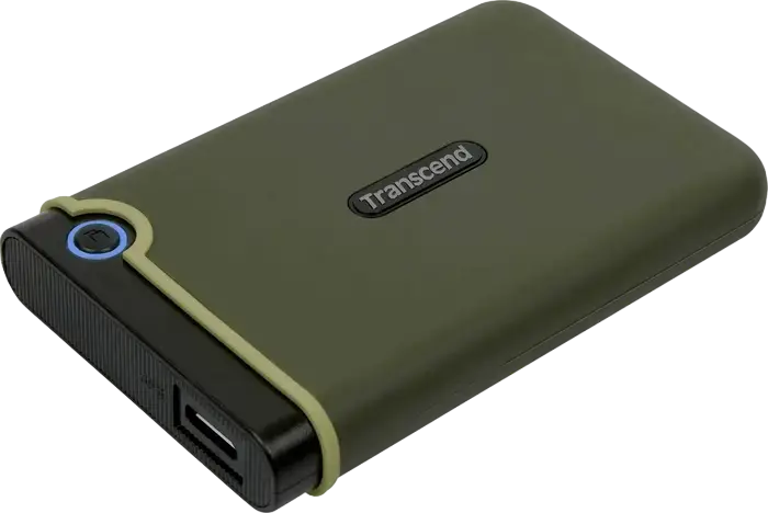 Transcend StoreJet 25M3 Portable External Hard Drive 2 TB 2.5-inch USB 3.1 Gen 1 Shockproof Military Grade Drop Tested with AES 256-bit Encryption