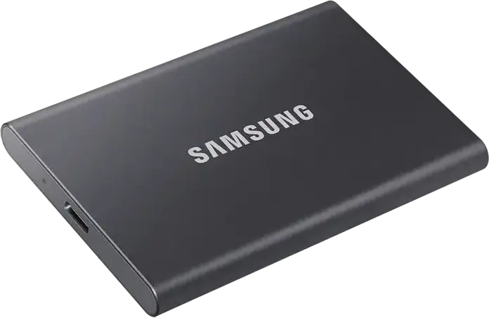 Samsung Portable SSD T7 MU-PC2T0T/WW 2TB External Solid State Drive USB 3.2 Gen 2 1050MB/s Read 1000MB/s Write Aluminum Casing AES 256-bit Encryption Grey