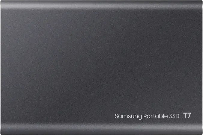 Samsung Portable SSD T7 MU-PC2T0T/WW 2TB External Solid State Drive USB 3.2 Gen 2 1050MB/s Read 1000MB/s Write Aluminum Casing AES 256-bit Encryption Grey