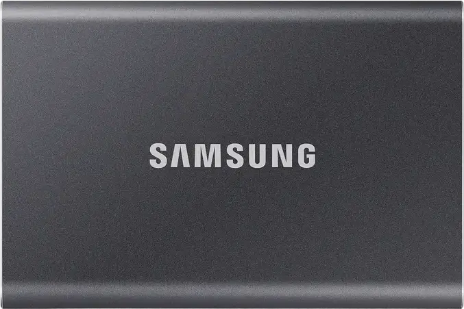 Samsung Portable SSD T7 MU-PC2T0T/WW 2TB External Solid State Drive USB 3.2 Gen 2 1050MB/s Read 1000MB/s Write Aluminum Casing AES 256-bit Encryption Grey