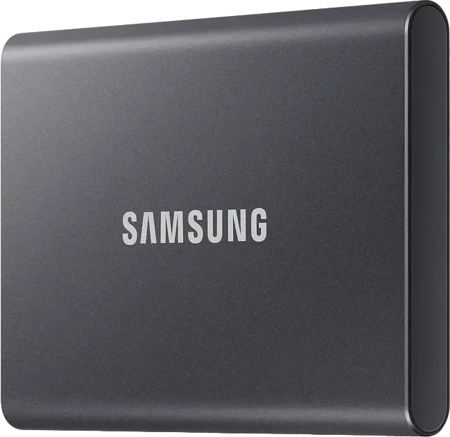Samsung Portable SSD T7 MU-PC2T0T/WW 2TB External Solid State Drive USB 3.2 Gen 2 1050MB/s Read 1000MB/s Write Aluminum Casing AES 256-bit Encryption Grey