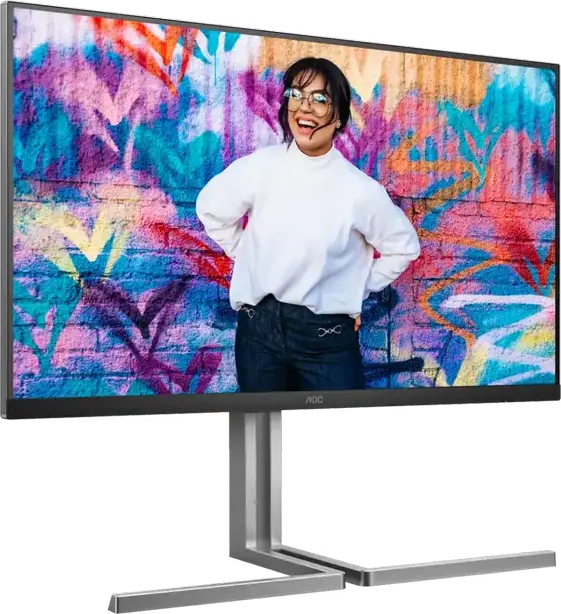 Monitor AOC U32U3CV Graphic Pro 31.5 inch 4K UHD Nano IPS, 3840x2160, HDR 400, 98% DCI-P3, USB-C 96W PD, KVM Switch, Calman Ready, Gri