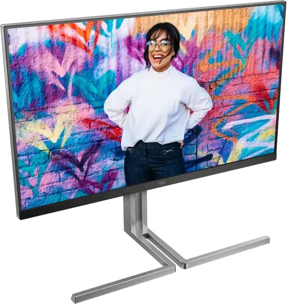 Monitor AOC U32U3CV Graphic Pro 31.5 inch 4K UHD Nano IPS, 3840x2160, HDR 400, 98% DCI-P3, USB-C 96W PD, KVM Switch, Calman Ready, Gri