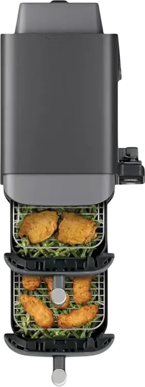 Ninja Double Stack XL SL451EU Air Fryer, 9.5L Dual Basket (2x 4.75L), 2470W, 6 Functions, Smart Temperature Probe, Ceramic Coating, Grey