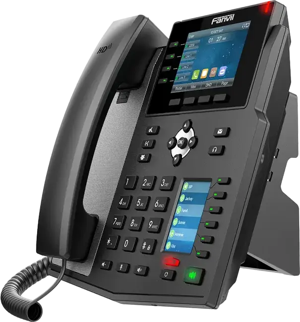 Telefon IP Fanvil X5U-R Negru, 16 Linii SIP, Ecrane LCD Color 3.5" si 2.4", 30 Taste DSS, Gigabit Ethernet, PoE, Bluetooth 4.2, Audio HD, Utilizare Urgenta