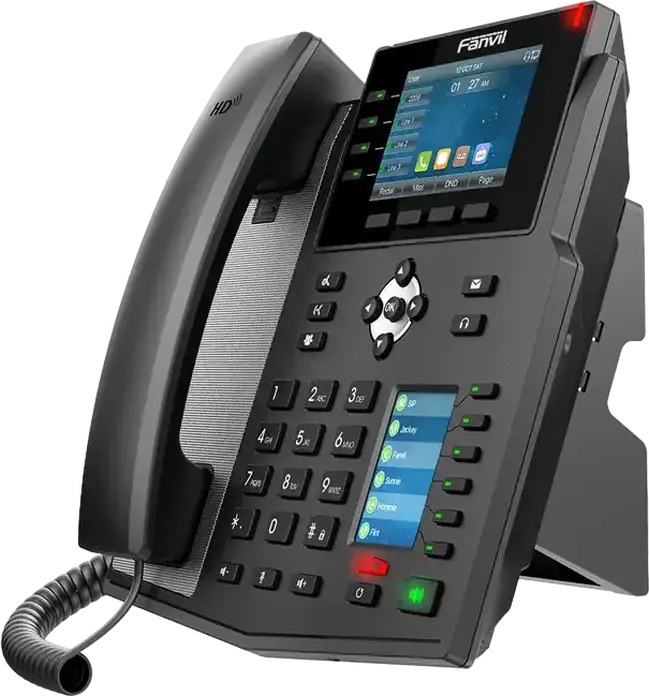 Telefon IP Fanvil X5U-R Negru, 16 Linii SIP, Ecrane LCD Color 3.5" si 2.4", 30 Taste DSS, Gigabit Ethernet, PoE, Bluetooth 4.2, Audio HD, Utilizare Urgenta