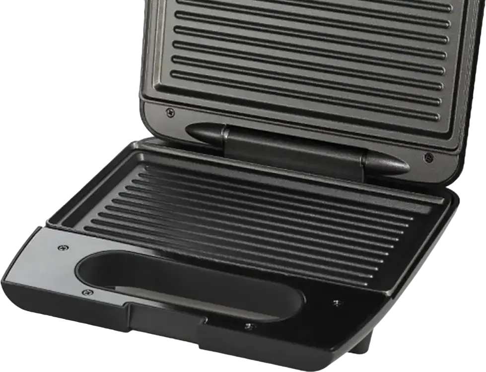Gorenje SM701GCB Sandwich Maker, 700W-770W, Non-Stick Grill Plates, 2 Portions, Compact Black Design with Lockable Handle and Indicator Light