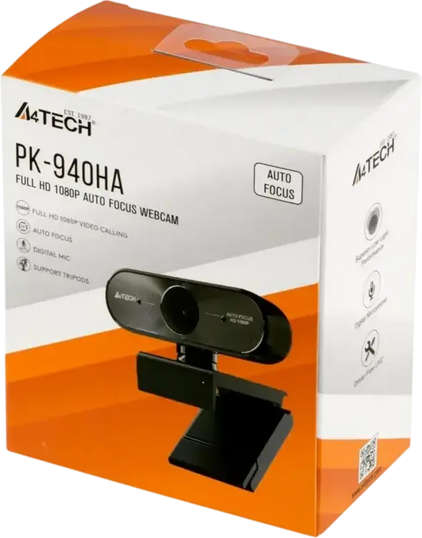 Webcam A4Tech PK-940HA Full HD 1080p cu Auto Focus Rapid, Microfon Incorporat, Unghi de Vizualizare 75 Grade, Capac Privacy, USB 2.0, Negru