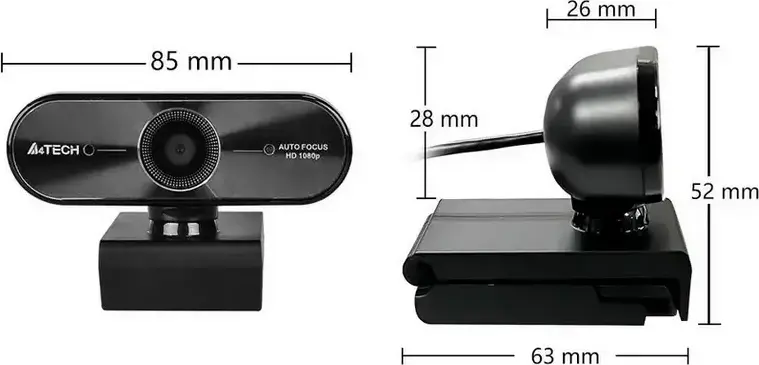 Webcam A4Tech PK-940HA Full HD 1080p cu Auto Focus Rapid, Microfon Incorporat, Unghi de Vizualizare 75 Grade, Capac Privacy, USB 2.0, Negru